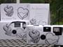 10 Pack Antique Silver Hearts Wedding Disposable 35mm Cameras in Gift Boxes with Matching Tents 27 Exp.