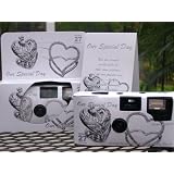 10 Pack Antique Silver Hearts Wedding Disposable 35mm Cameras in Gift Boxes with Matching Tents 27 Exp.