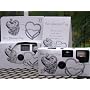 10 Pack Antique Silver Hearts Wedding Disposable 35mm Cameras in Gift Boxes with Matching Tents 27 Exp.
