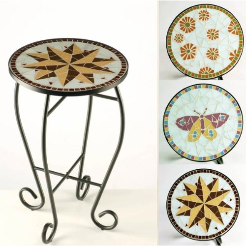 MOSAIK Tisch Star Mosaiktisch STERN Beistelltisch Gartentisch Blumentisch Blumensäule Gartendeko 35