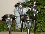 Homebrite Stainless Steel Solar Garden Landscape Lights, Model: Alpine, Sold in a Set of 4 Lights