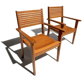 Strathwood Sheffield Dining Stackable Hardwood Armchair, Set of 2 [Amazon Frustration-Free...