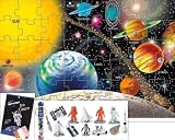 Melissa & Doug Solar System Floor Puzzle with Space Toob Set of 3 Items