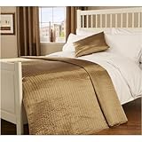 Double Quilted Passionate Faux Silk Bedspread in Gold