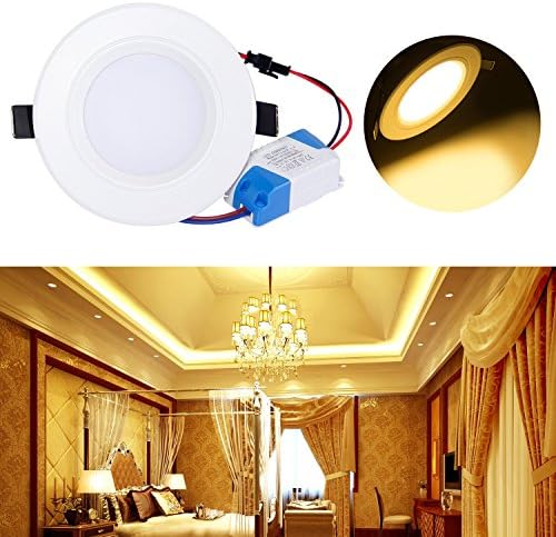 Leapair Dimmable Recessed Ceiling LED Light with Driver (12-Watt, Warm White 2700-3000K)