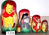 Russian Nesting Doll Winnie Winny Pooh Honey Bear 5 Pc / 7 in #7.119