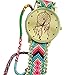 Meily Fashion Women's Dreamcatcher Braid Bracelet Watches (Green+Pink)