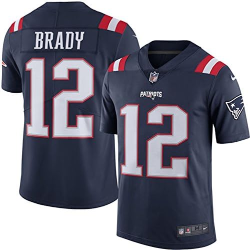 Patriots Mens 12# New England Team Brady Navy Color Rush Legend Jersey X-Large