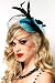 Leg Avenue A1686 Vixen Fascinator Hair Clip With Net Veil And Feather Accent (Blue;One Size)