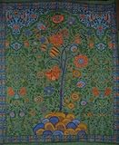Tree of Life Tapestry-Bedspread-Wall Hang-Green-Twin