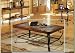 Brown Finish Coffee Table With Slate Insert