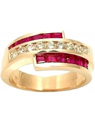 14K Yellow Gold Ruby and Diamond Ring -- LIFETIME WARRANTY