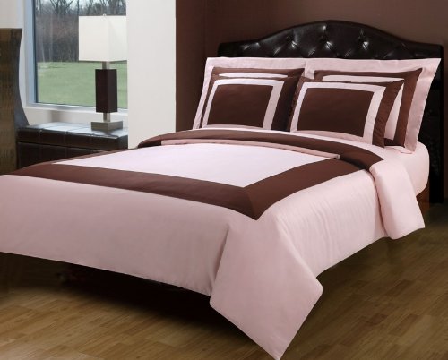 5pc Egyptian Cotton Duvet Cover Set 1 Ply Choco Pink - Luxury Cover Set -- Size king cal king 5pc Egyptian Cotton Duvet Cover Set 1 Ply Choco Pink - Luxury Cover Set -- Size king cal king
