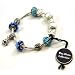 TOC BEADZ Branded Flower Blue Bead Bracelet