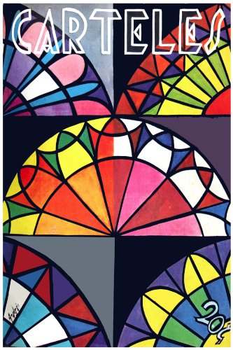 11"x 14" Poster. Carteles Magazine stained glass Poster. Decor with Unusual images. Great Cuban Room art Decoration.