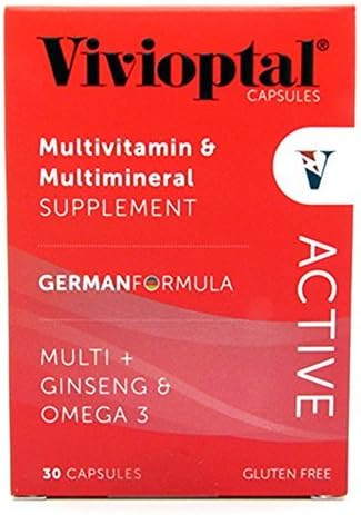 Vivioptal Active Multivitamin/Multimineral German Formula Multi+Ginseng &amp; Omega 3 30 Capsules by Vivioptal