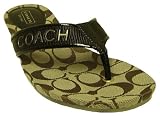 Coach Signature Skyler Web Thong Flip Flops Khaki