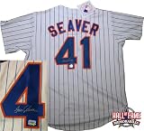 Tom Seaver Autographed/Hand Signed New York Mets Majestic Replica Baseball Jersey
