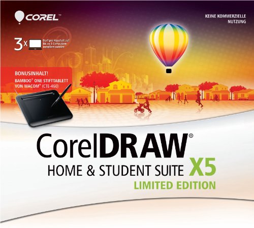 CorelDRAW Home & Student Suite X5 + Wacom® Bamboo® One Stifttablett (CTE-460)