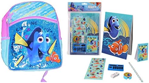 Disney pixar Finding Dory 16in BackPack with 7 Piece Calulator ser