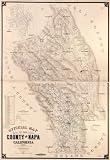 1895 LARGE NAPA VALLEY CALIFORNIA WINE COUNTRY MAP