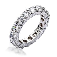 Bling Jewelry Stackable Sterling Silver CZ Classic Eternity Wedding Band Ring MORE SIZES - 5