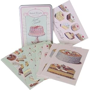 Cavallini Sweet Treats Glitter Carte Postale Postcards - 12 in Tin