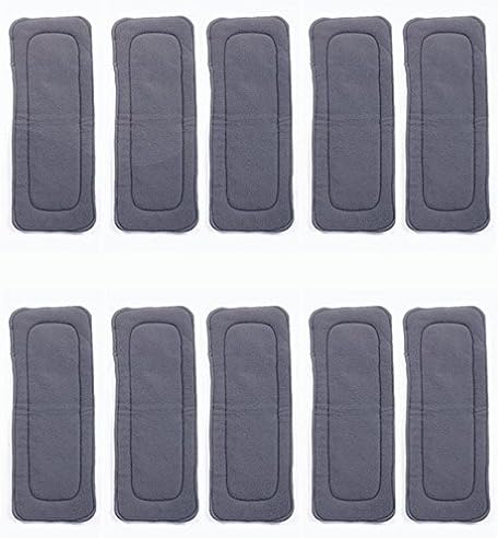 MY BABY BEE Reusable Bamboo Liners for Diapers - Charcoal - Pack of 10