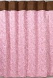 Pink and Brown Paisley Shower Curtain