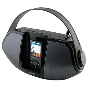 iLive Portable Music System Boom Box with iPod Docking and Recharging (Black) by iLive