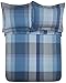 Amazon Brand – Pinzon Lightweight Cotton Flannel Duvet Set - Full/Queen, Blue Plaid
