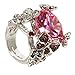 Pink CZ Accented with Multicolored Flowers Ring title=