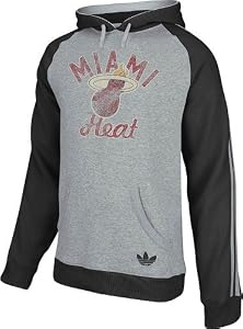Miami Heat adidas Springfield Originals Raglan Pullover Hooded Sweatshirt - Grey by Adidas