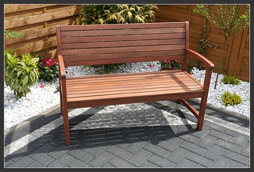 Scancom 2er Holzbank für den Garten aus Edelholz,FSC