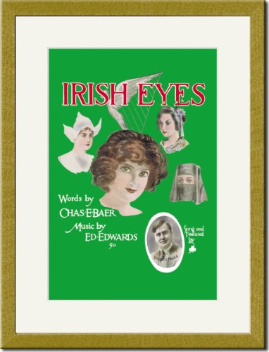 Gold Framed/Matted Print 17x23, Irish Eyes
