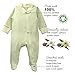 DorDor & GorGor ORGANIC Zip Front Sleep 'N Play, Unisex Baby Footed Pajamas, Cotton, Green, 12 Months