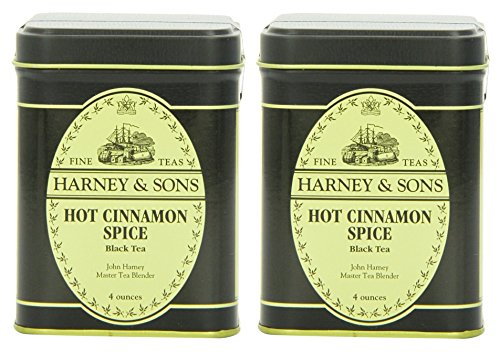Harney & Sons Hot Cinnamon Spice Loose Leaf Tea, 4 Ounce Tin - Pack of 2