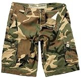 Criminal Damage Mens Cargo Shorts Green Camo