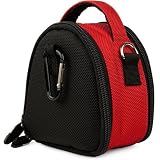 Red Limited Edition Camera Bag Carrying Case with Extra Accessory Compartment for Olympus FE-4050 FE-5040 FE-5050 SH-21 Stylus-5010 Stylus-7040 Stylus-7050 Stylus-9000 Stylus Tough-3000 Stylus Touch 6020 Stylus Touch-8010 T-10 T-110 TG-310 TG-320 TG-610 TG-810 VG-110 VG-120 VG-150 VG-160 VG-170 VG-320 VH-120 VR-320 VR-330 VR-340 VR-350 VR-360 Point and Shoot Digital Camera + Includes Pink 6 Inch Mini Tripod