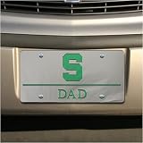 Michigan State Spartans Silver Mirror Dad Car License Plate