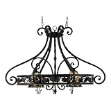 Quoizel TFFR5102VA Fruit Harvest 26-Inch Pot Rack Chandelier with Downlights, Valiant Bronze Finish