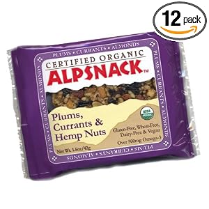 Alpsnack Plums, Currants and Hemp Nuts, 1.5-Ounce Bars (Pack of 12) by Alpsnack