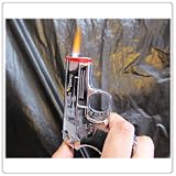 1x Silver Pistol Single Torch Lighter w/ Red Laser Refillable Cigar Cigarette Lighter