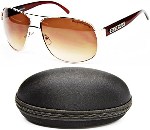 D1044-CC Designer Eyewear Aviator Sunglasses (5022 Gold/brown, smoked)