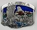 Alaska State 3-D Enamel Pewter Belt Buckle
