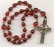 Anglican Prayer Beads, Rosary - Ruby Czech Glass w/Gold-filled Spacers