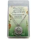 Nature's Alchemy: Celtic Green Amazonite Antiquity Diffuser Pendant Necklace
