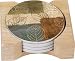 CounterArt Leaf Collage Design Round Absorbent Coasters in Wooden Holder, Set of 4