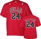 Brian Scalabrine adidas Red Name and Number Chicago Bulls T-Shirt
