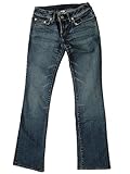 IMAGE OF New Evisu Genes Jeans Womens Lowrise Denim Hipster Bootcut Light Blue/Purple Stretch (28)